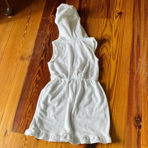 JANIE AND JACK Girls Hooded Terry Swim Cover-Up in White - Size 5 - NEW - Picture 5 of 8